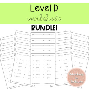 Link to Product: Level D Worksheets Bundle
